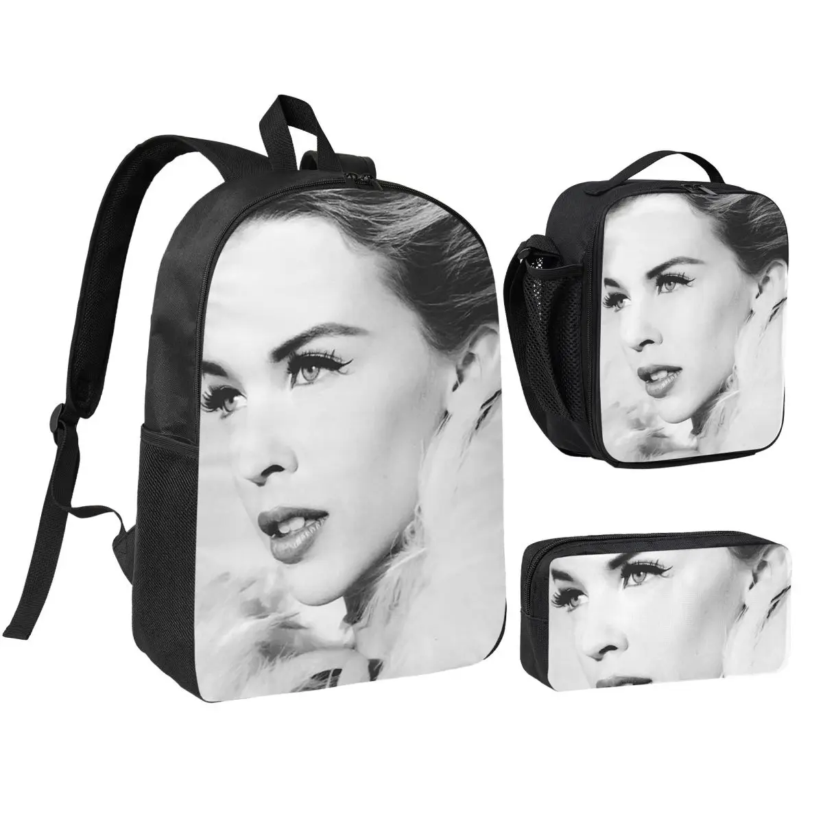 Kylie Minogue - Collage Backpack Boys Girls BookBag School Bag Shoulder Bags 3ps Insulated Lunch Bag Pencil Case
