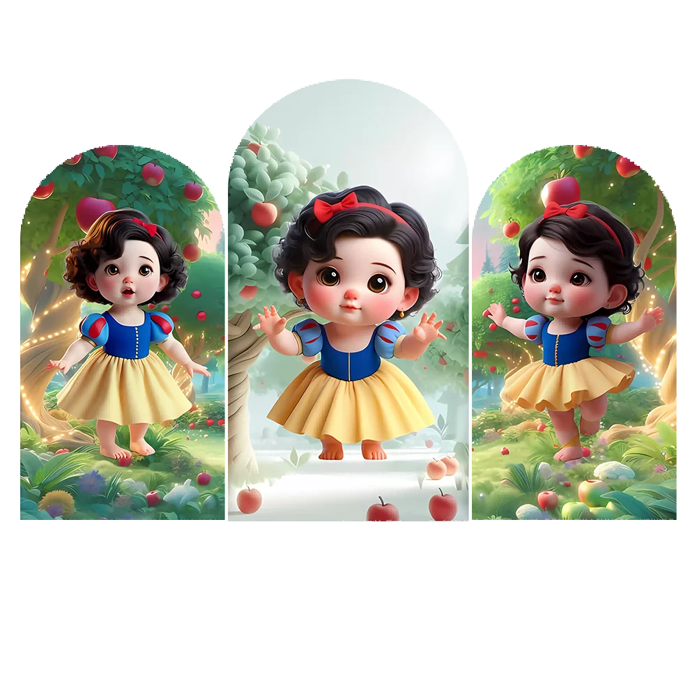 

Disney Cute 3D Snow White Princess Customized Backdrop Girl's Birthday Decoration Party Banner
