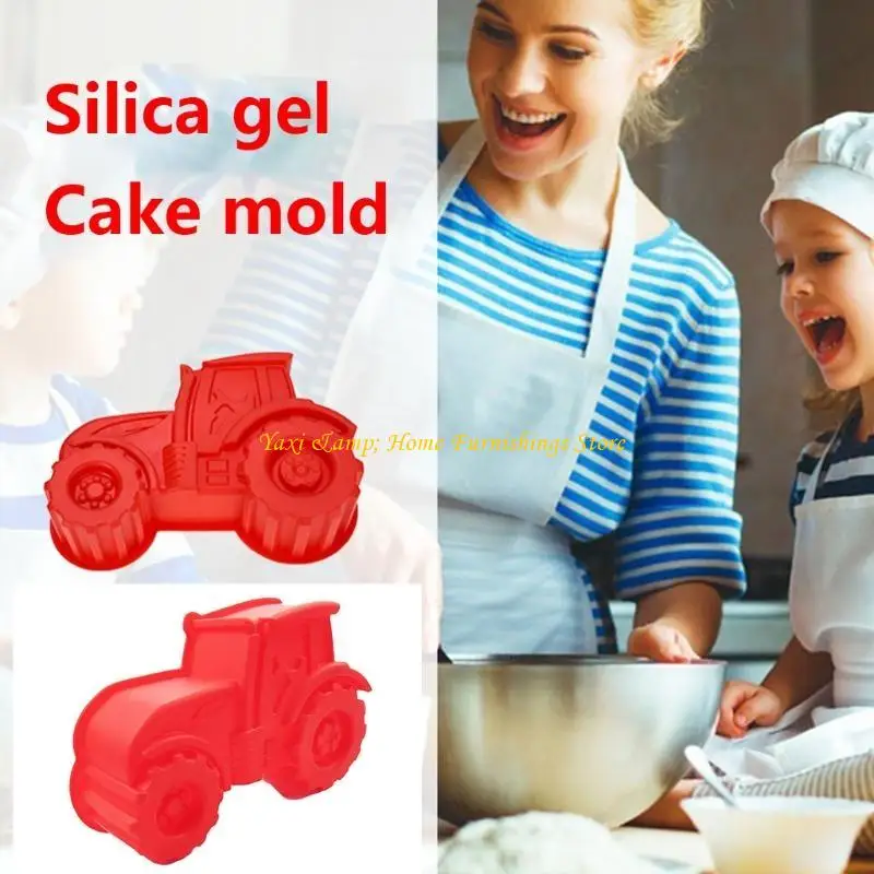 W8EA 3D Fondant Exquisite Tractor Chocolate Candy Mold Polymer Craft DIY Molds Home