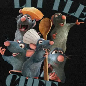 Ratatouille Little Chef Kurzarm Baumwollt -Shirt, Remy Collage t -Shirts, süßes Freizeit -T -Shirt, Plus Size -Kleidung 10 Hauptverkaufshemd - №4