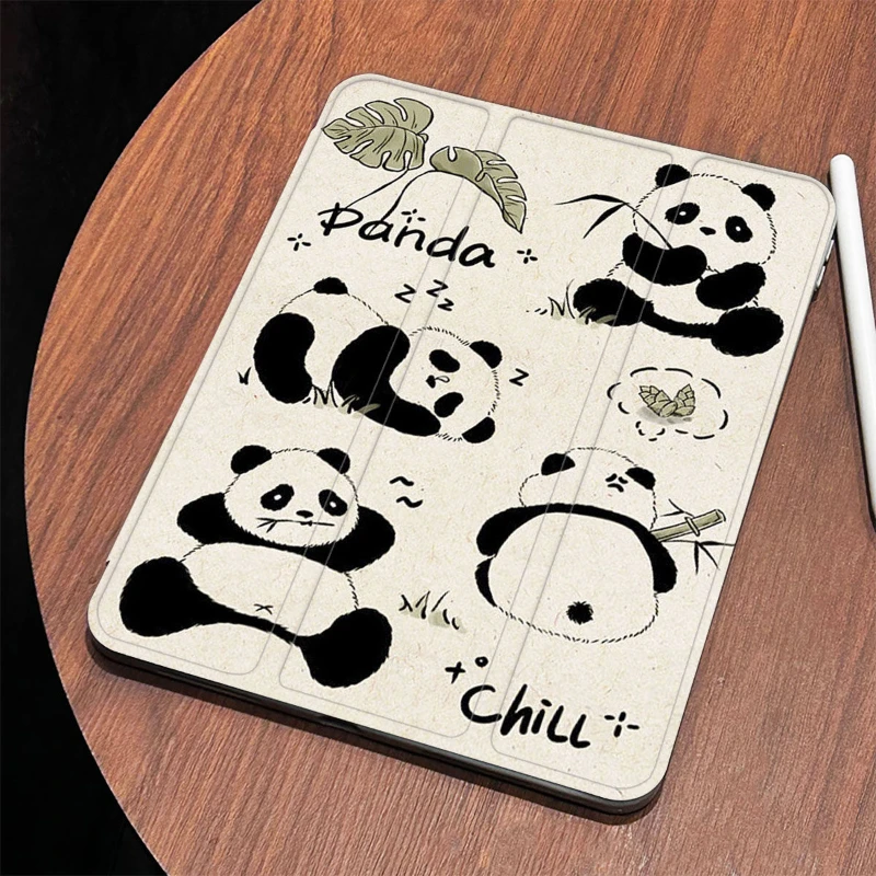 Ipad 5th 6th 9.7 IPad Pro 11 2022 Sleeping Panda Protective Case 10.2 7th 8th 9th Gen IPad 10th Generation Rotate Stand Cover