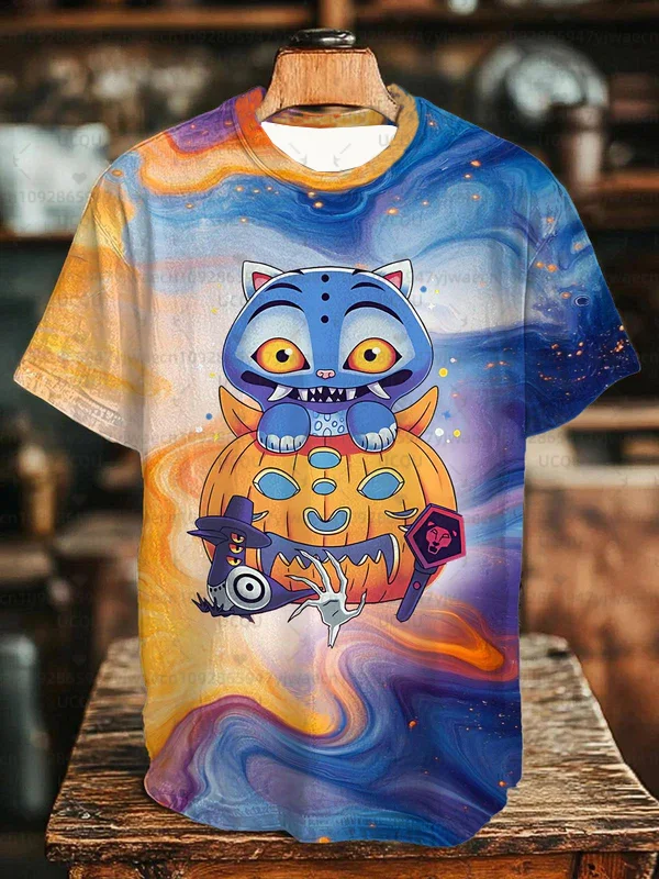 الوالدين والطفل قصيرة الأكمام لطيف Kpop شيطان الصيادين المحملة Harajuku عارضة أزياء الهالوين المحملة الأعلى تأثيري الملابس تي شيرت #3