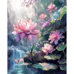GATYZTORY Oil Painting By Numbers Flower Drawing On Canvas HandPainted Gift DIY Crafts Picture By Number Kits Home Wall Ar