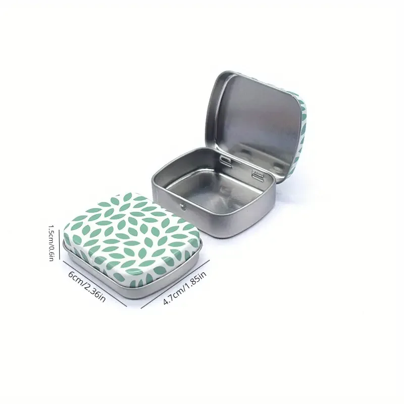 20pcs Empty Tinplate Storage Case, Vintage Hinge Mini Box, Portable Packaging Tin Box, Home Organization And Storage Supplies.
