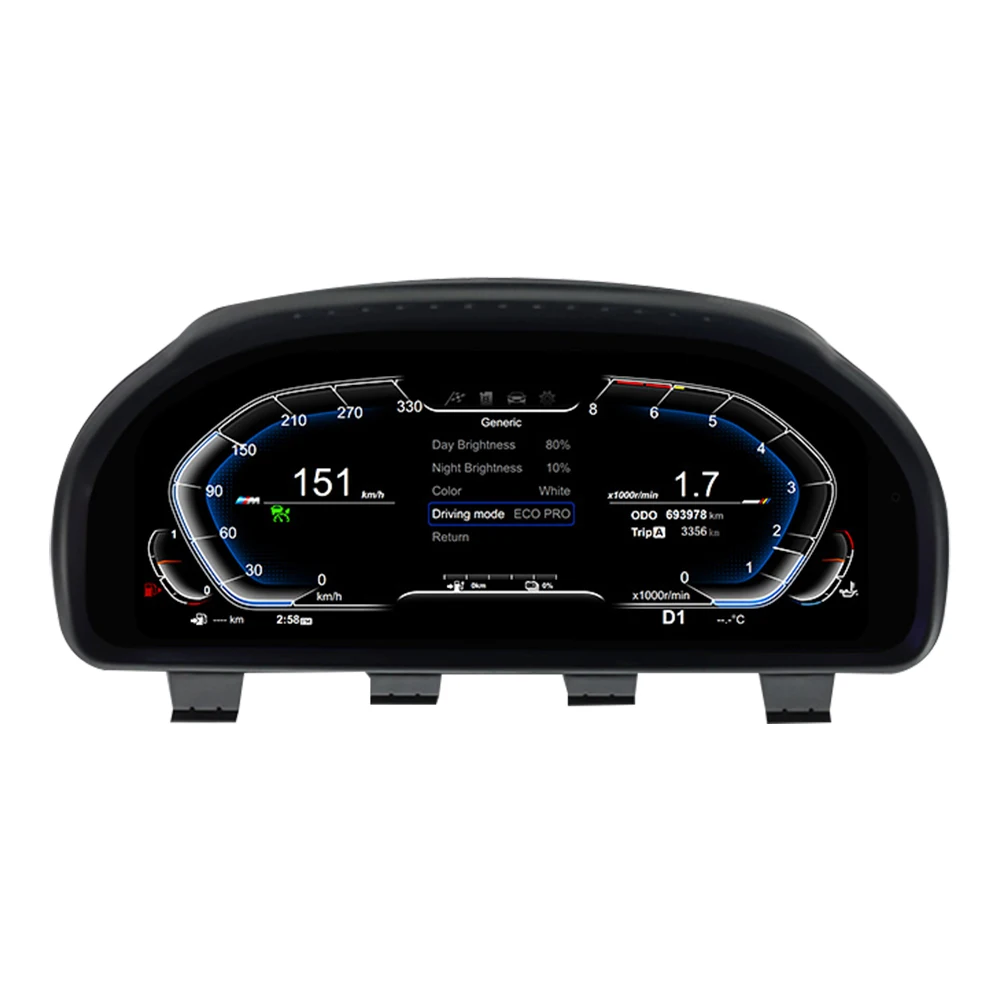 Linux Digitaal Cluster Dashboard voor BMW F10 F11 F18 F06 F12 F13 F01 F02 F03 F25 F26 F15 F16 LCD Paneel Snelheidsmeter Virtueel Instrument