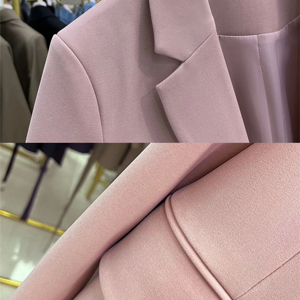 Blazer de manga larga para Mujer, chaqueta ajustada de alta calidad, color amarillo, para oficina, otoño e invierno, 2023