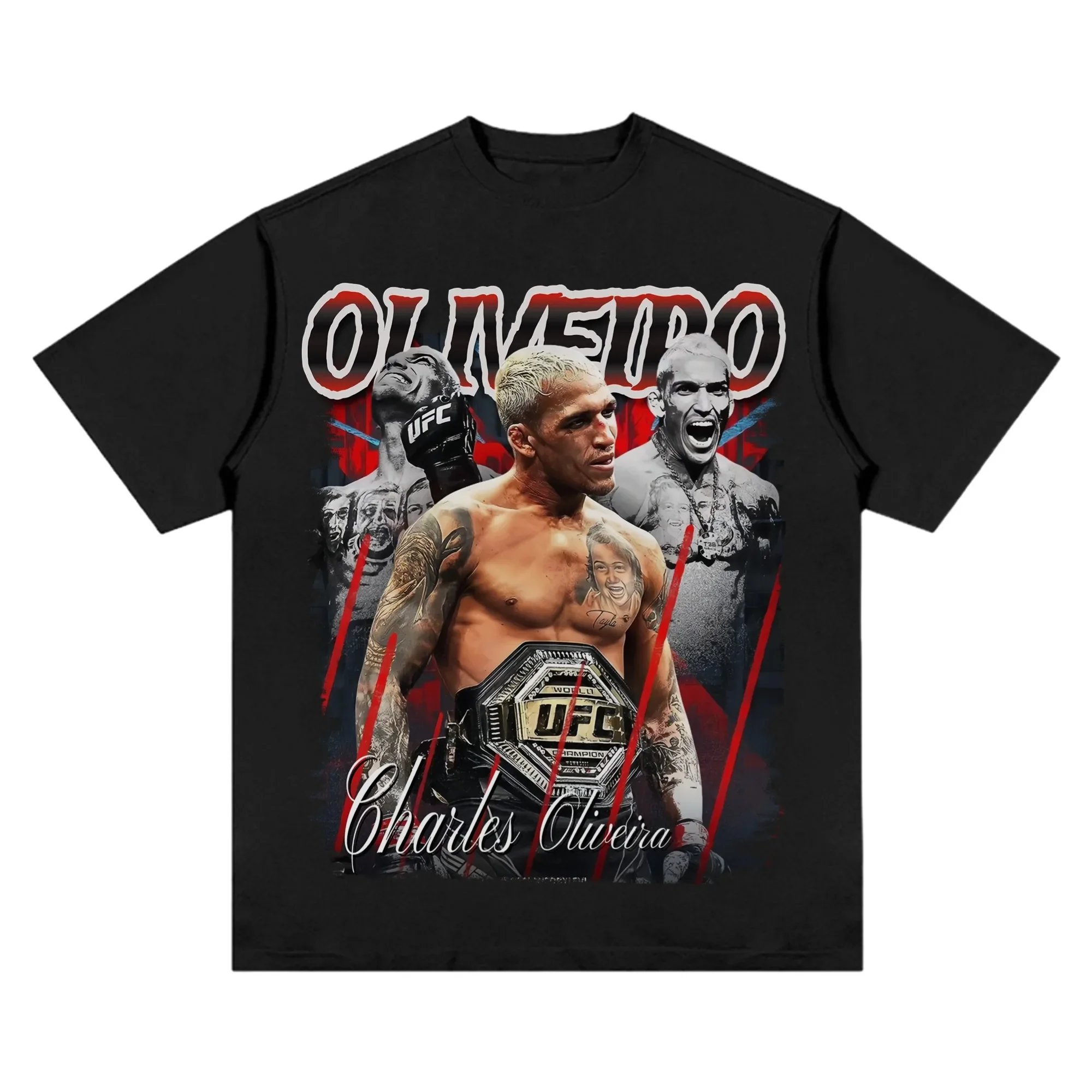 Fighting Fitness Gym Men T-shirt Khamzat Chimaev POATAN OLIVEIRA DOBRONX Vintage Boxing Figure Print Cotton Short Sleeve MMA Tee