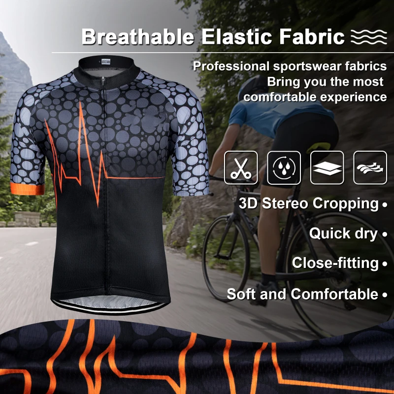 New summer moisture absorbing quick drying breathable cycling suit short sleeved soft cycling sports shirt