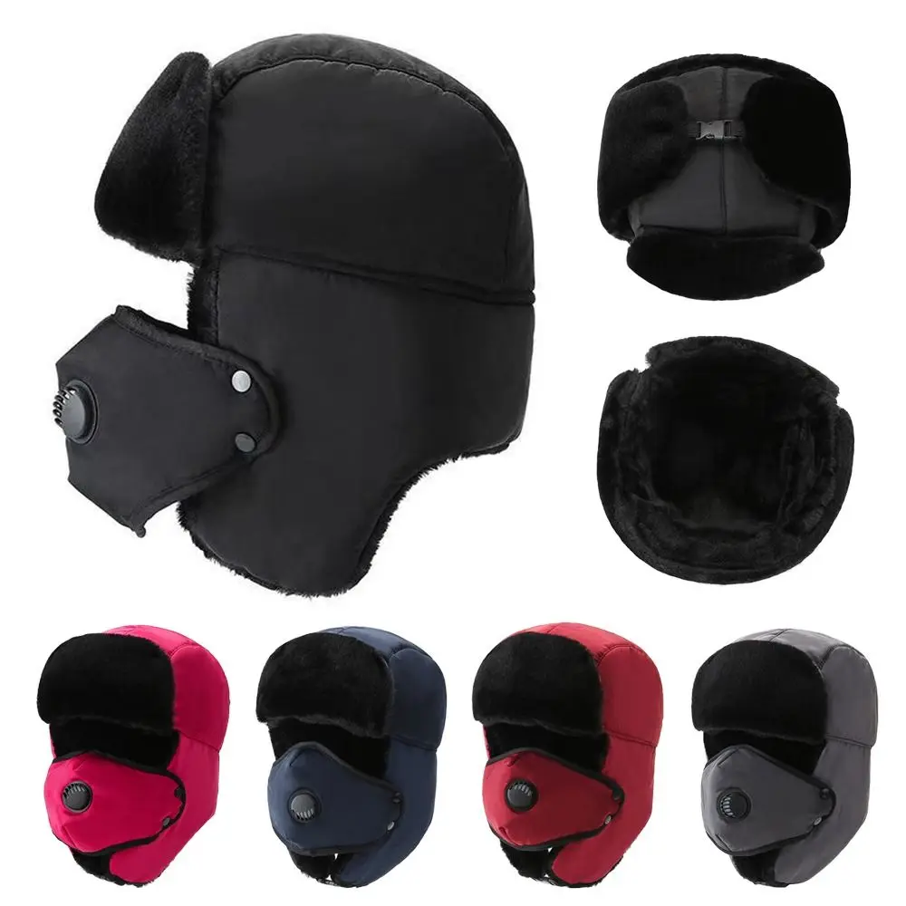 Chapéu Bombardeiro Grosso para Homem e Mulher, Gorro à Prova de Vento, Boné Russo, Gorro, Pelúcia, Quente, Exterior, Inverno