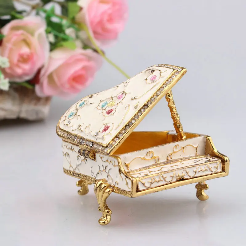 Small ornament enamel painted diamond inlaid piano small ornament gift creative home desktop light luxury decoration ornament