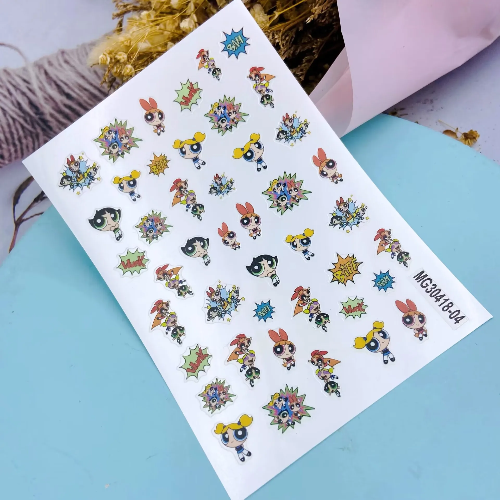 DIY Japanese Style Thin Traceless Nail Stickers New Design of Black Baby Bears Panda Women Police Back Glue Dry Nail Decals