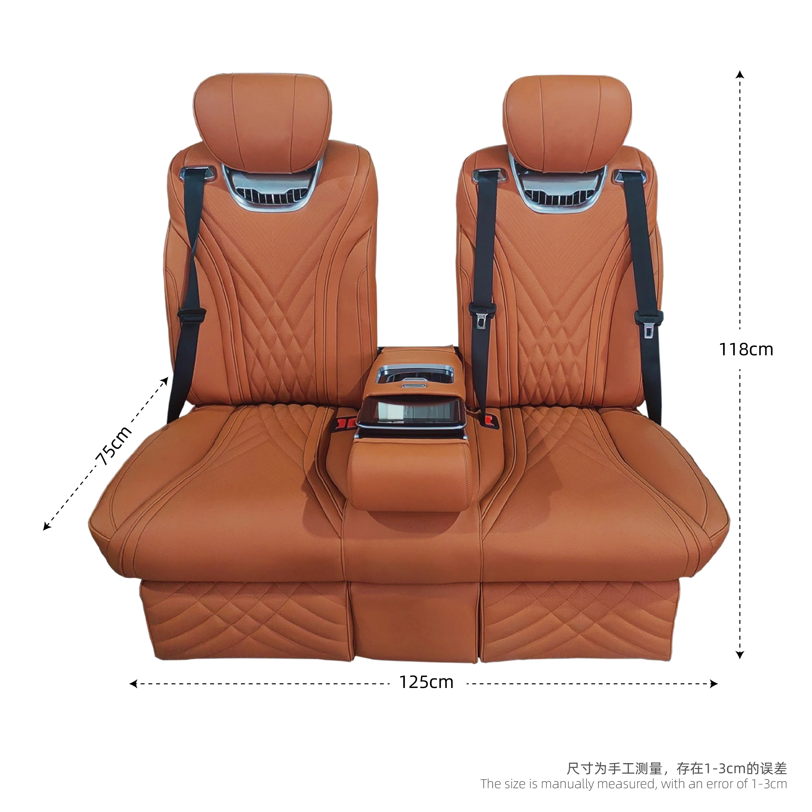 C ustom VIP الخلفي الثلاثي المدرب 3-مقعد فان مقعد مع شاشة تعمل باللمس سرير مستلق تعديل مقاعد السيارة