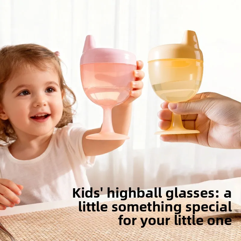 Children's Tumbler Training Cup Home Anti-Spill Water Cup Milk Juice Sippy Cup with Spout and Measurement Markings