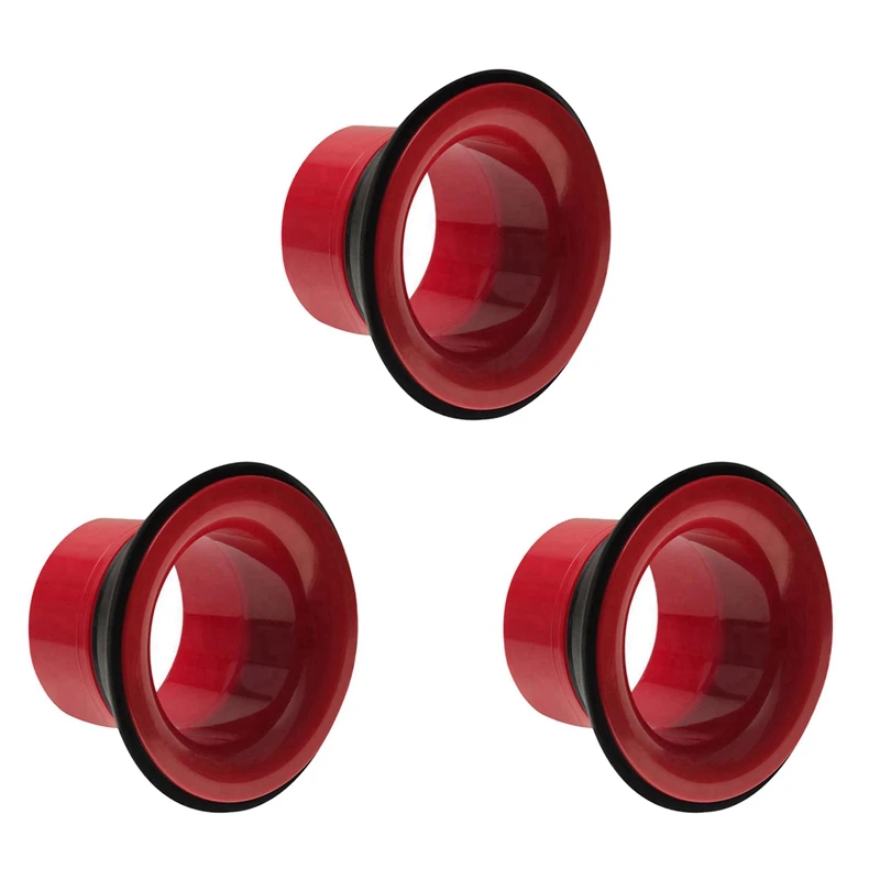 

3X Bass Drum Enhancer ABS Rubber Bass Drum Kick Enhancer With Black Port Hole Protector,Mic Hole Drum Head,Red