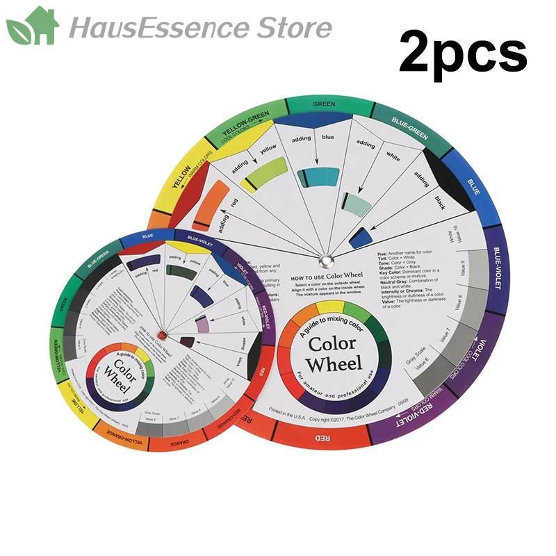 

※2Pcs Color Paper Card Wheel Three Tier Design Mix Guide Round Central Circle Rotates For Nails Microblading Tattoo