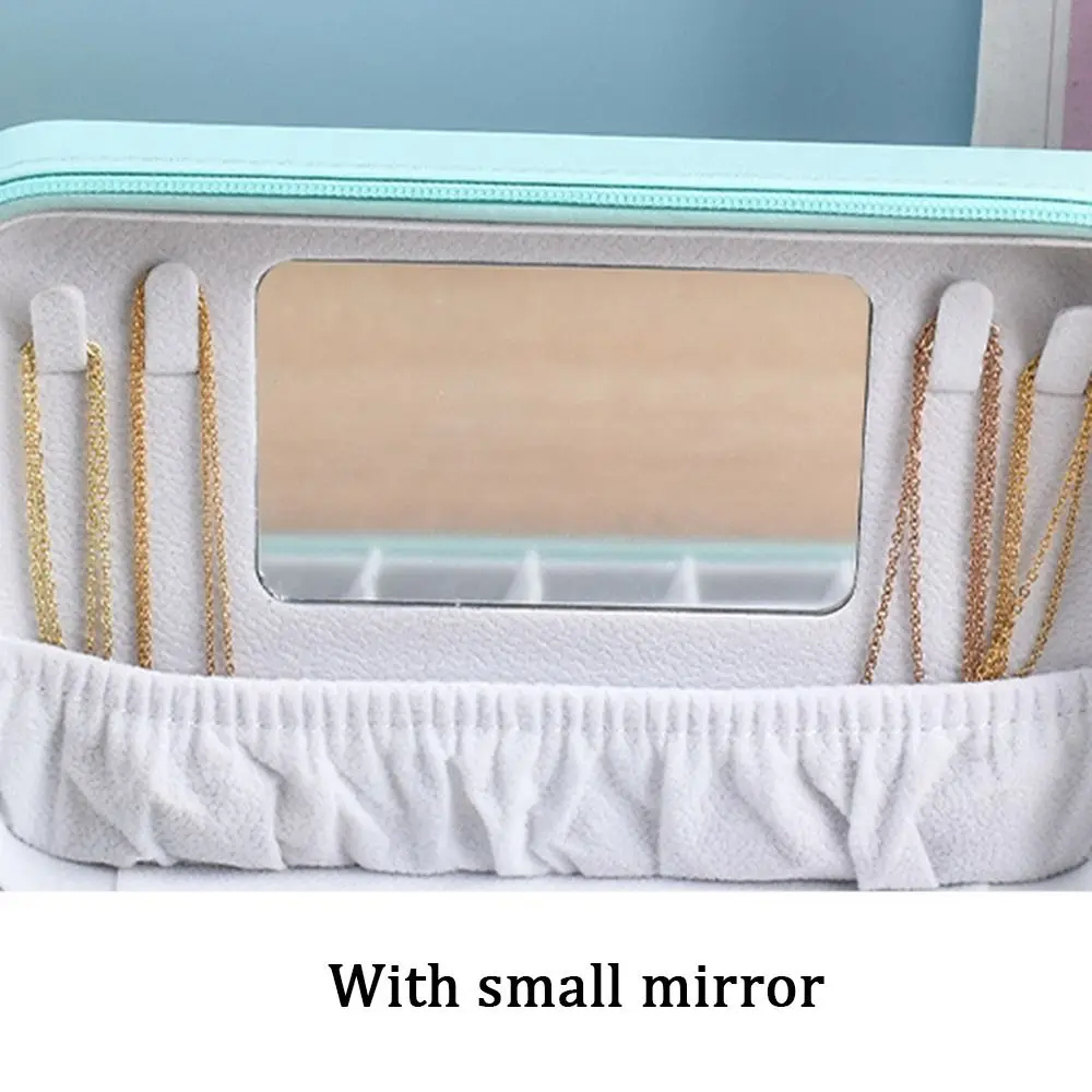 

PU Leather Trinkets Storage Organizer Large Capacity Solid Color Jewelry Storage Case Simple Dustproof