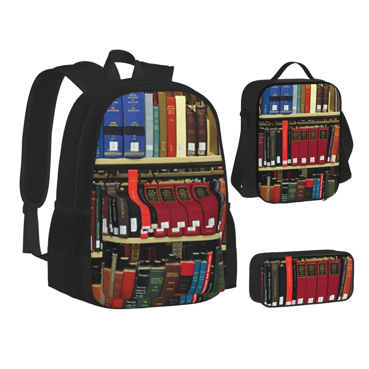 

Education Library Book Backpacks Boys Girls Bookbag Students School Bags Kids Rucksack Lunch Bag Pen Bag Three-Piece Set