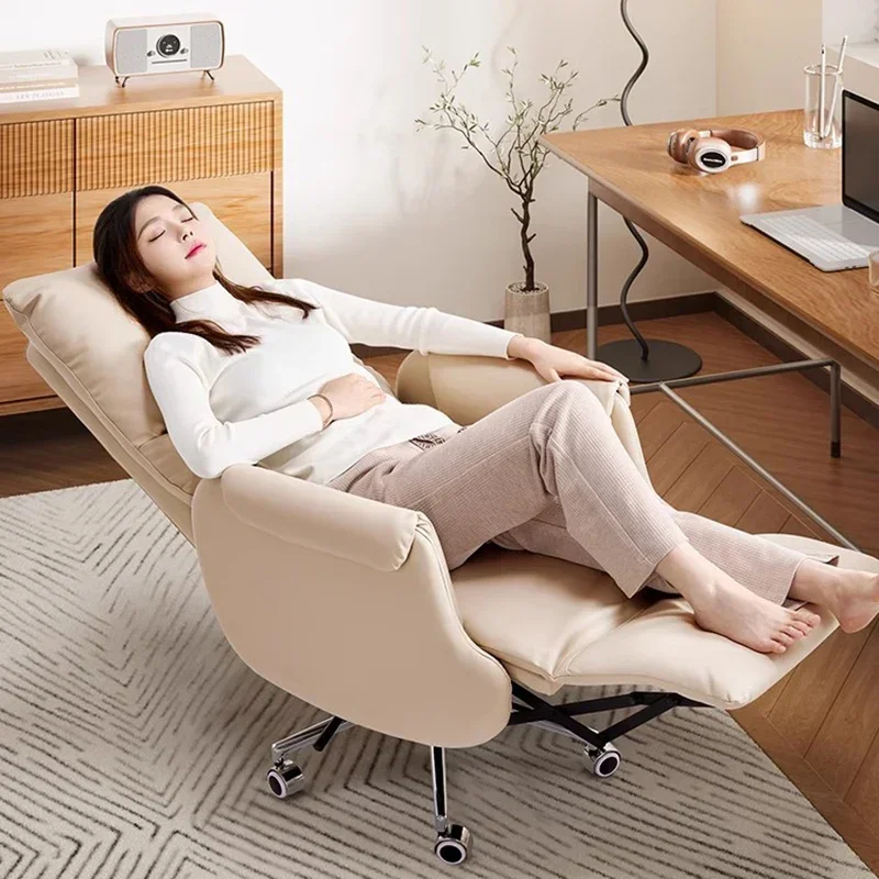 Sedentary Recliner Office Chairs Ergonomic Comfortable Adjust Leather Office Chairs Computer Commerce Furniture Bürostuhl LLOC