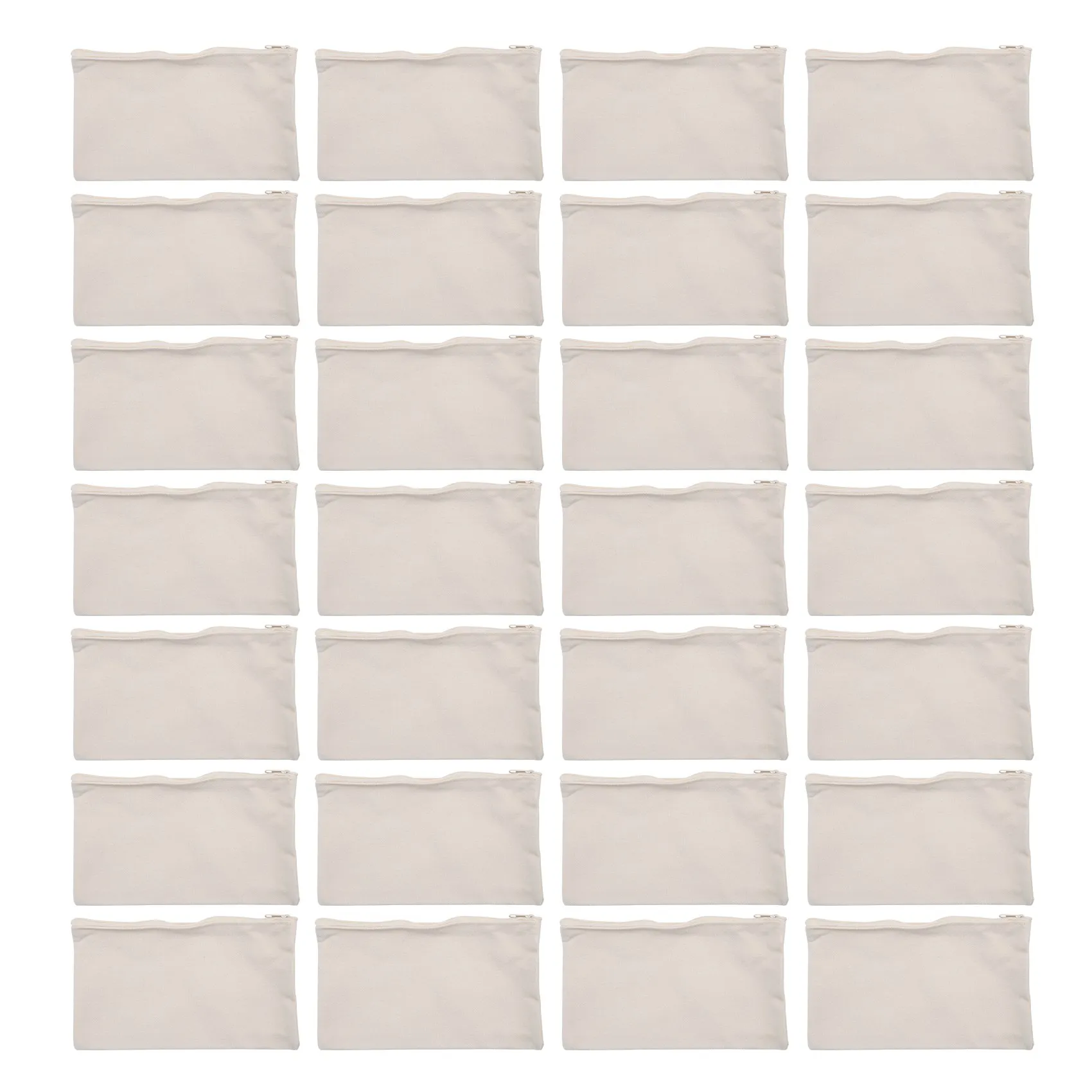 40 Pcs Canvas Pencil Pouch Zipper Makeup Bags Blank Craft DIY Bags Multipurpose Toiletry Stationary Storage Bags