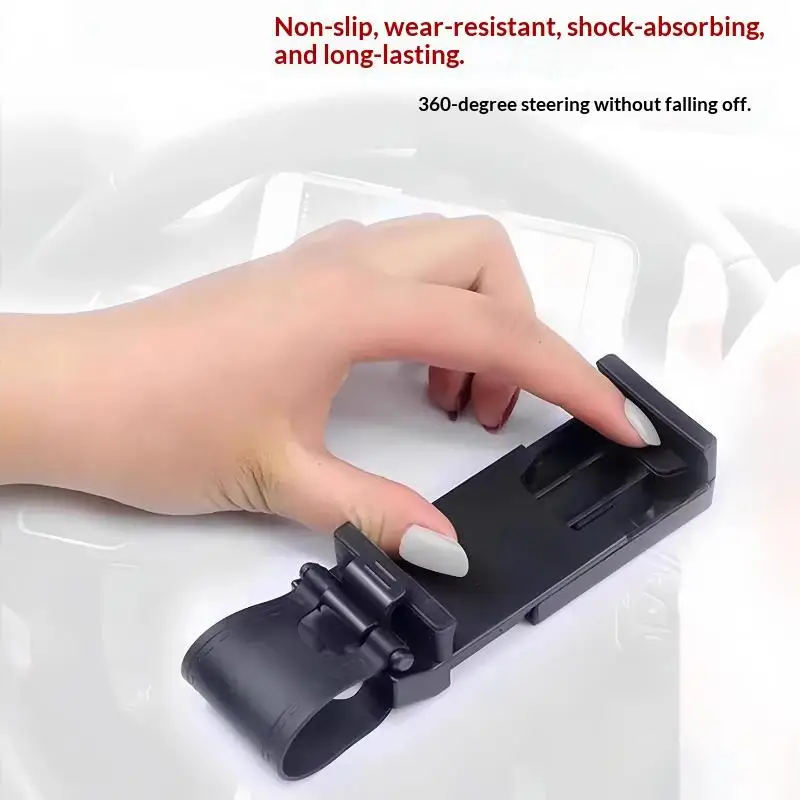Car Steering Wheel Phone Holder Universal Elastic Retractable Mobile Mount Easy Install for GPS  Daily Commute