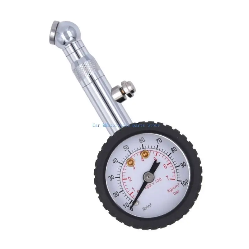 

Y9UC 60psi/100psi Tire Pressure Gauge Easy to Read Car Tyre Pressure Checker with Rubber Housing Large Dial Pressure Gauge