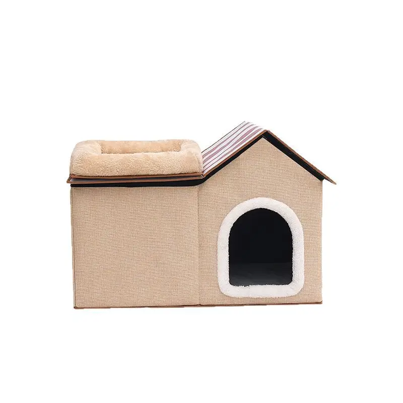 Casa plegable acolchada para gatos de interior, cama cálida - imagen 5