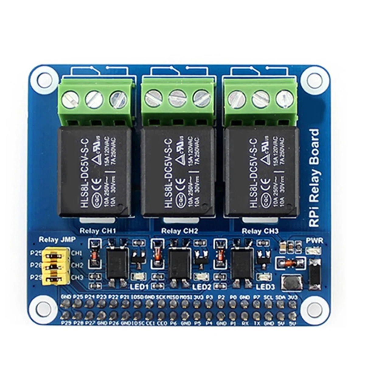 Papan ekstensi Relay 3 saluran, untuk Raspberry Pi 5/4B dengan isolasi Optocoupler untuk Raspberry Pi 5 4B 3B + 3B Zero 2W