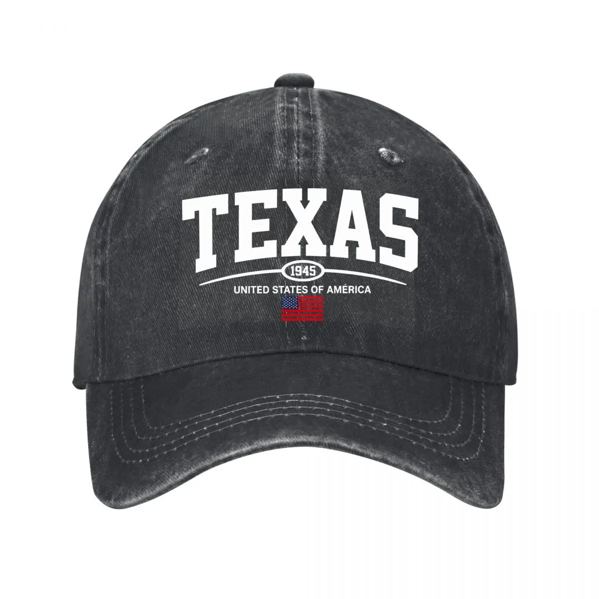 Texas 1845 United States Of America Flag Design Washed Baseball Cap Outdoor Hat