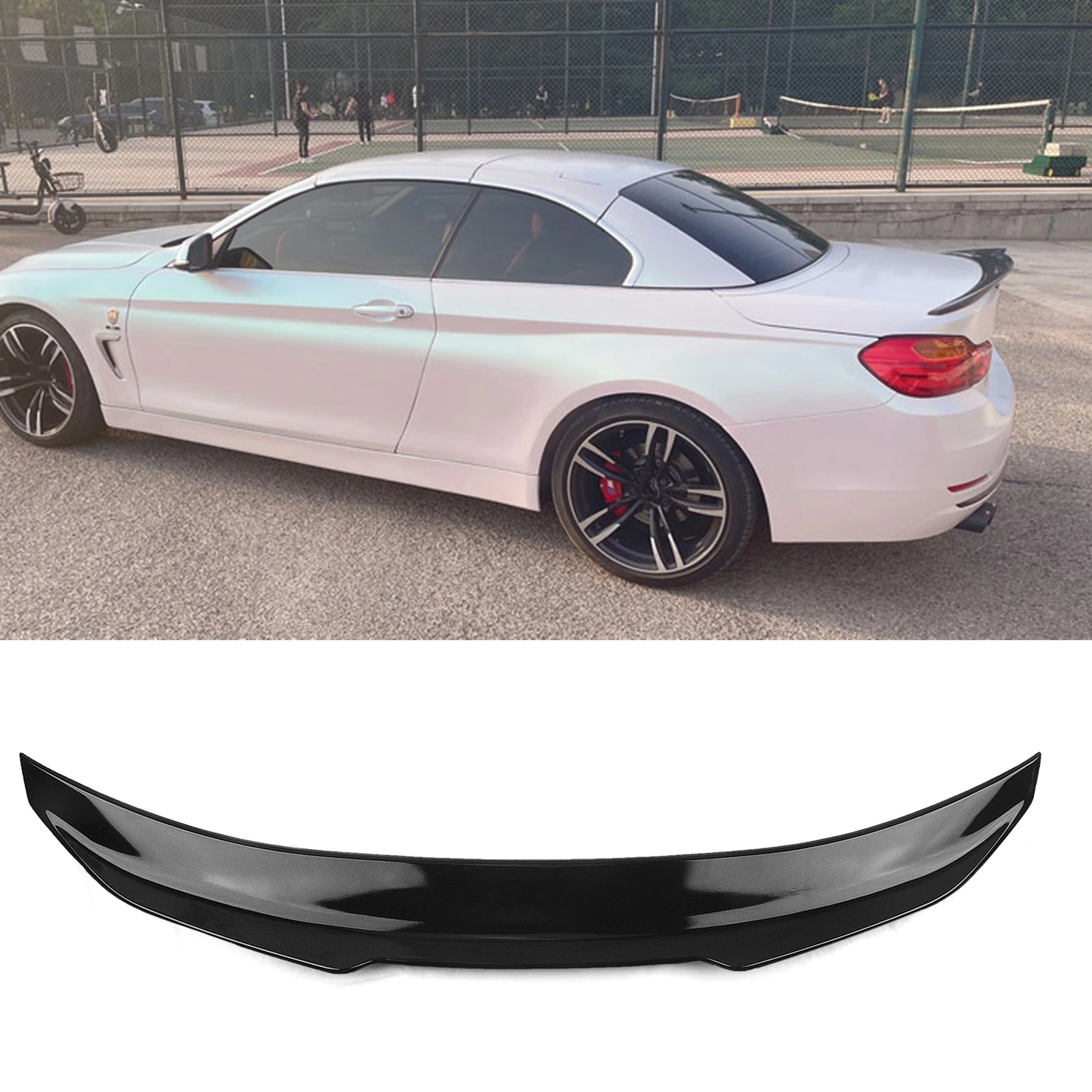 Rear Trunk Spoiler Wing For BMW 4 Series F33 Cabrio/Convertible 2013.7-2020 F83 M4 2015-2020 2 Door PSM Gloss Black Splitter Lip