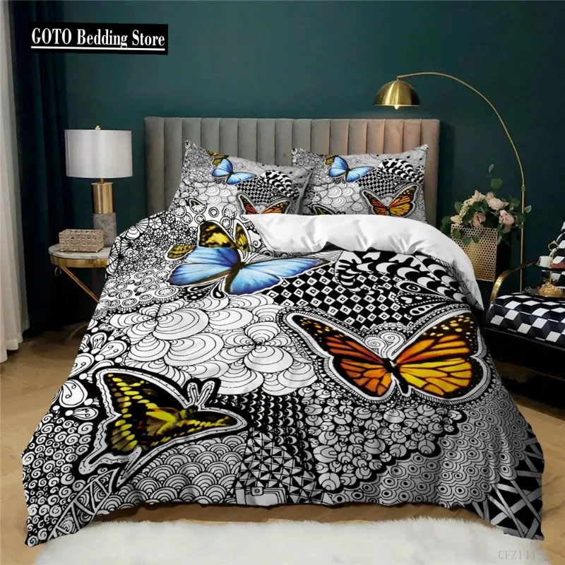 

Queen Size Comforter Bedding Sets Insect Butterfly Duvet Cover Set Queen 228x228cm King Thick High Grade Home Bed Comforters 3d