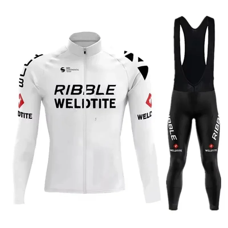 

Белый комплект велосипедного трикотажа Ribble Weldtite, одежда для велоспорта, осенняя мужская рубашка для шоссейного велосипеда, велосипедные колготки Mtb Maillot Culotte