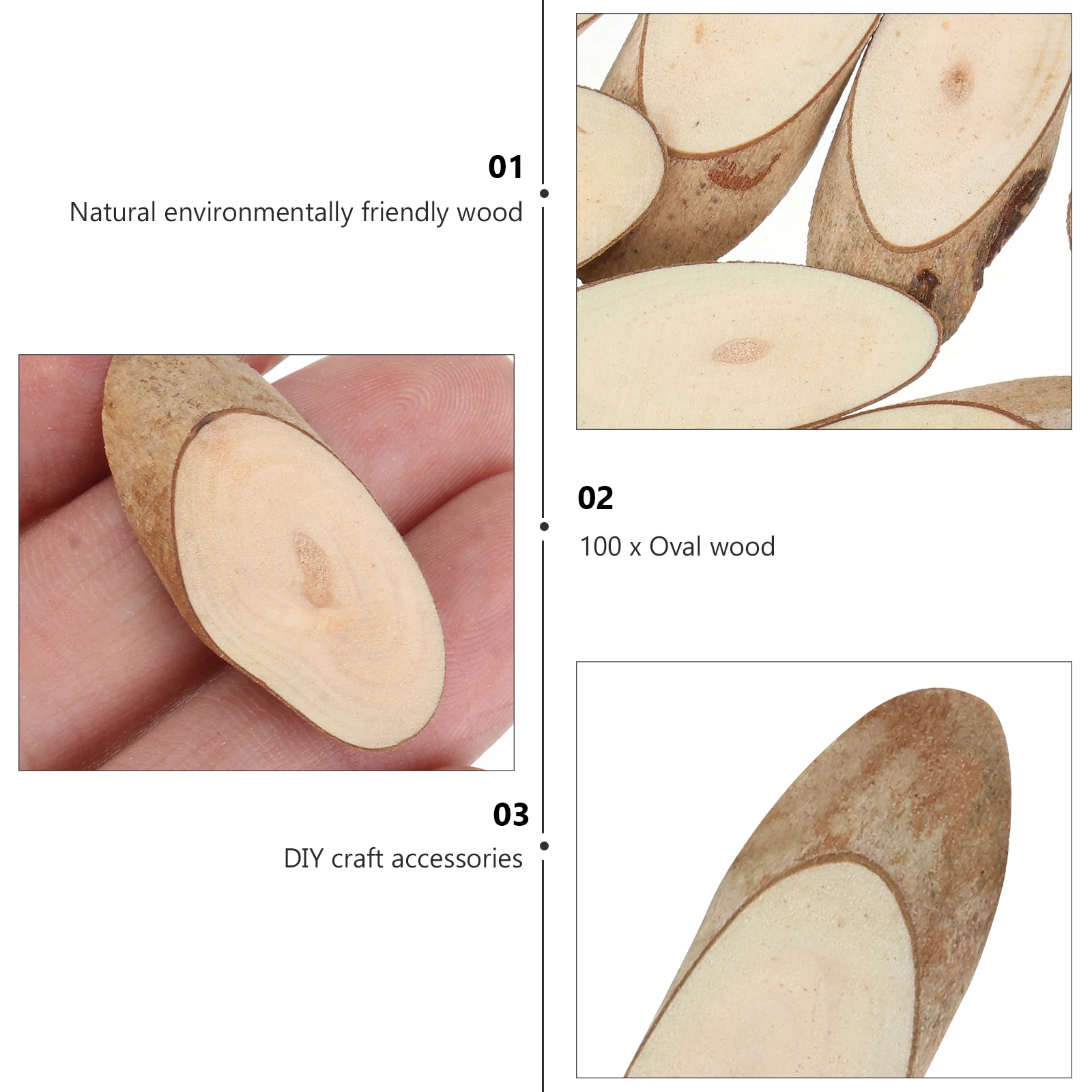 

100 pcs Wooden Slices Natural Pine Wood Diy Crafts Coasters Wedding Decorations Smooth Oval Wooden Circles For Hand Painting