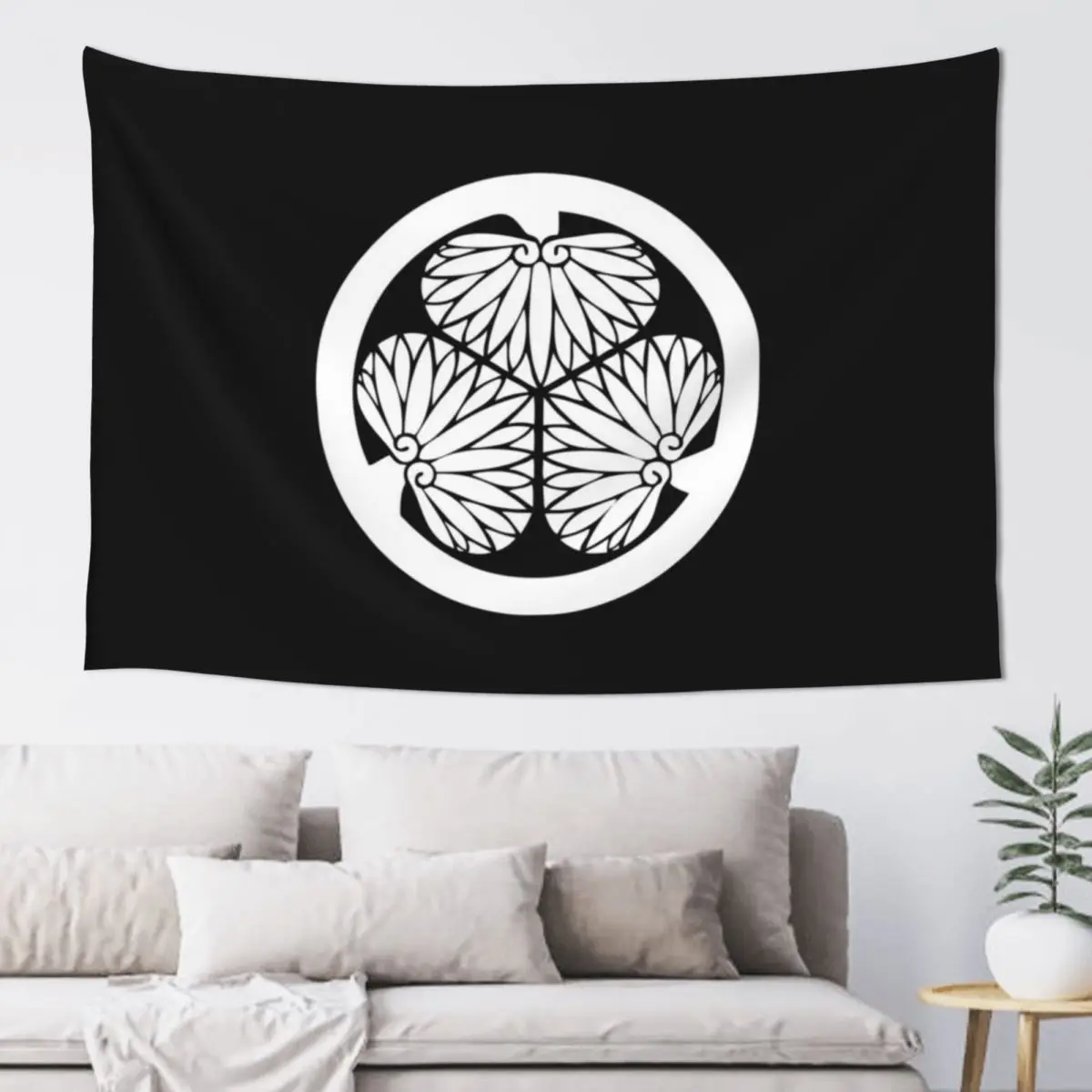

Tokugawa Kamon/Mon White/Black Tapestry Decor Home Decoration Pictures Room Wall Kawaii Room Decor Tapestry