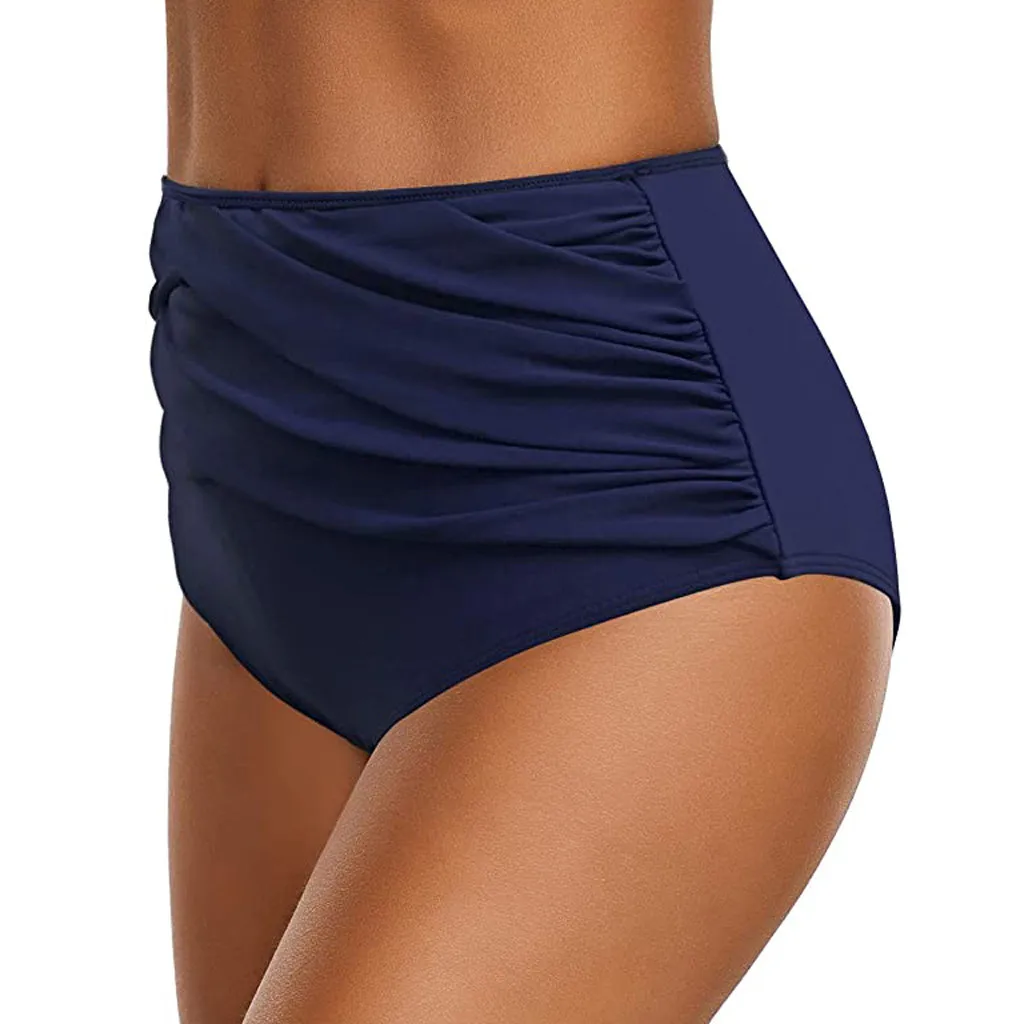 

Women's Swimwear Bikini Bottom High Waisted Swim Trunks Summer Fashion Pleated Swim Shorts Simple Solid Colour Beach Swimwear