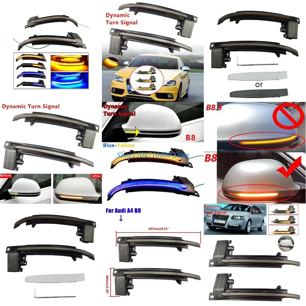 

y1gd 2 шт. светодиодный динамический маркер указателя поворота последовательный индикатор лампы для B8