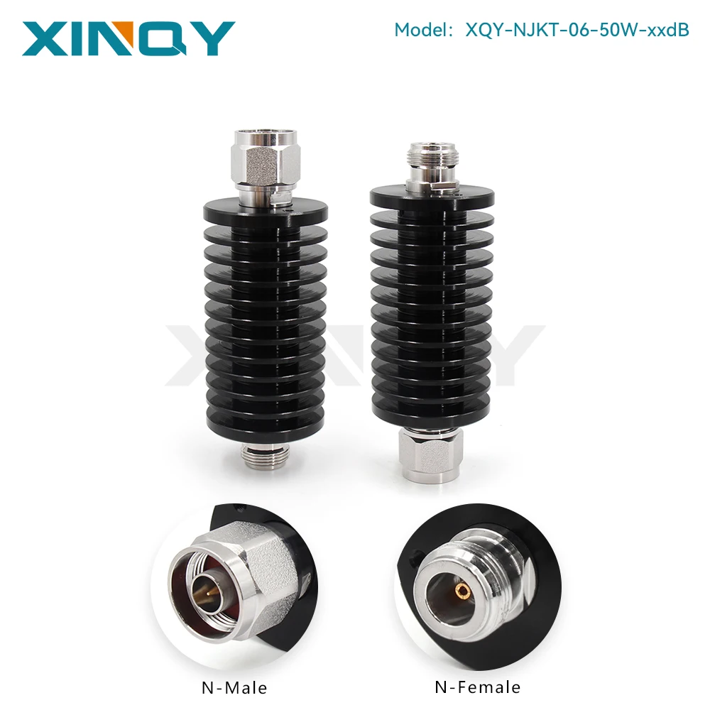 Xinqy 50W High-Power N-Type Fixed Attenuator 6Ghz Rf Signal Power Attenuation 1-40Db