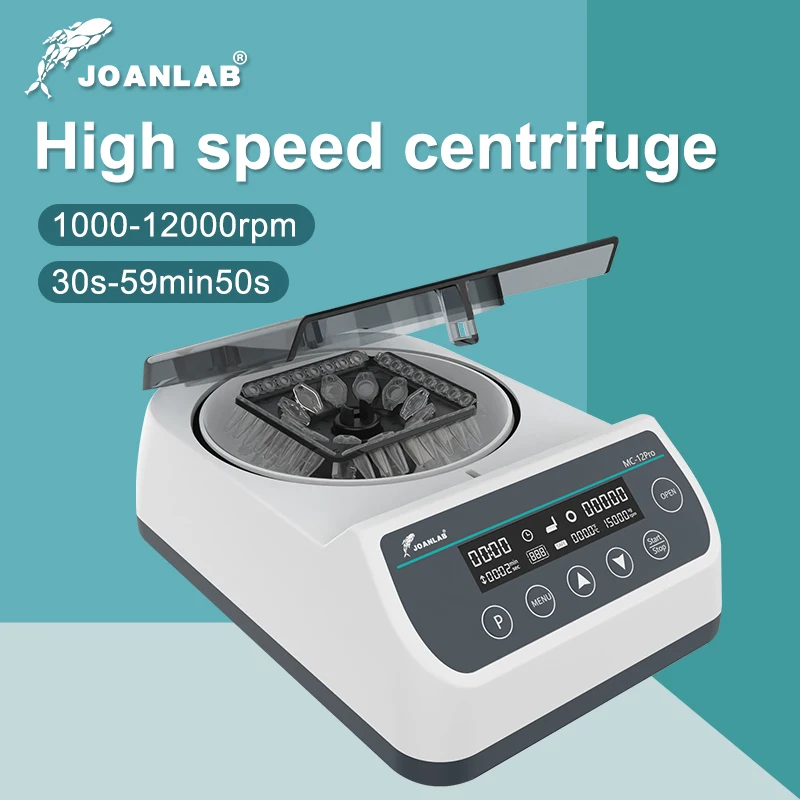 JOANLAB PCR Centrifuge Machine Laboratory Digital High Speed Plasma Centrifuge 12000RPM 0.2/0.5/1.5/2ml Centrifuge Tube MC-12Pro