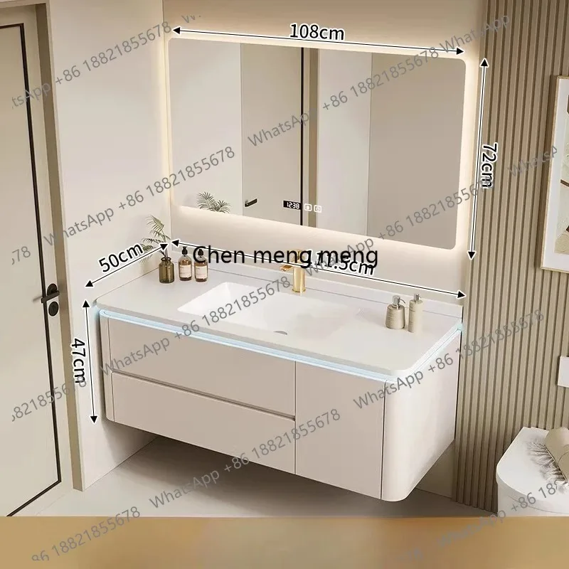cc182 CC182 Smart bathroom cabinet ceramic integrated basin wash basin hanging home washbasin
