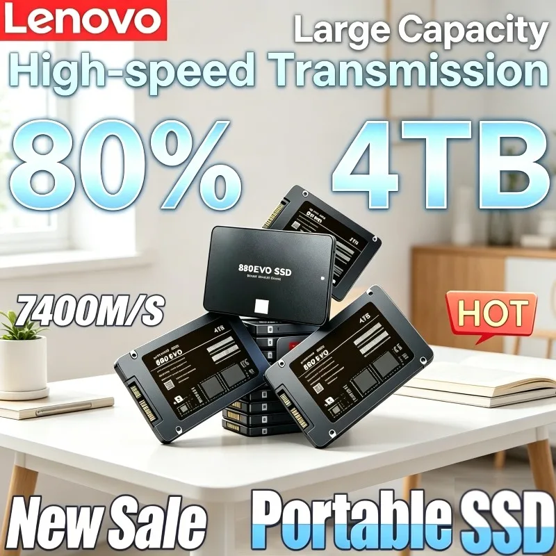 

Lenovo 880EVO For Internal Hard Drive For Laptop 4TB External Hard Disk Sata3 Interface Portable Solid State Drive