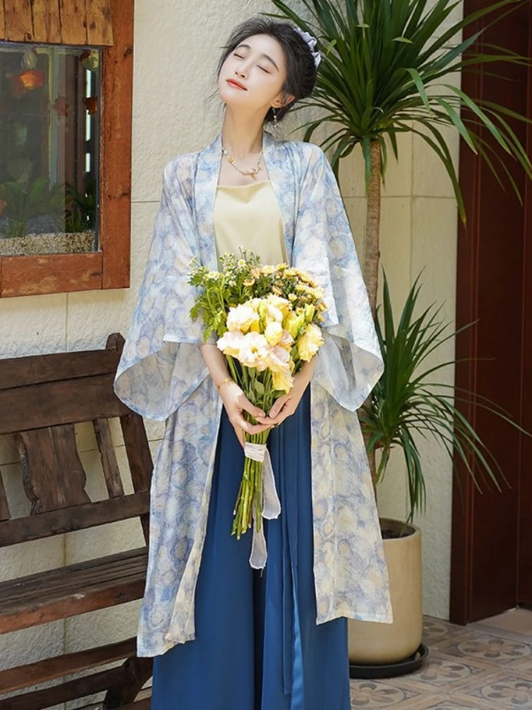 الرجعية النمط الصيني فستان هانفو المرأة الآسيوية التقليدية تنورة التقليدية تنورة طويلة كيمونو Kawaii الفتيات تنورة الحفلات مجموعة زي #6