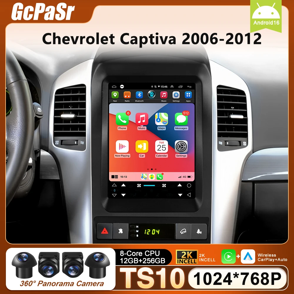 Autoradio Android 16 de 9,7 pulgadas para Chevrolet Captiva 2006-2012 reproductor multimedia GPS navi Audio estéreo 2din pantalla táctil Carplay