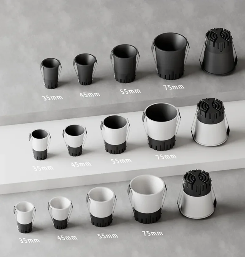 Dimmable Adjustable Angle LED COB Downlight Recessed Ceiling Lamp 5W7W10W12W15W18W 85-265V Round Light For Family Living Room