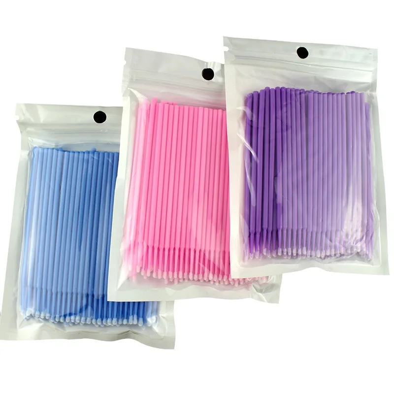 100 Uds. Bolsas de limpieza de hisopo de algodón con varios colores disponibles para ajuste y desinfección de maquillaje Local hisopos de algodón