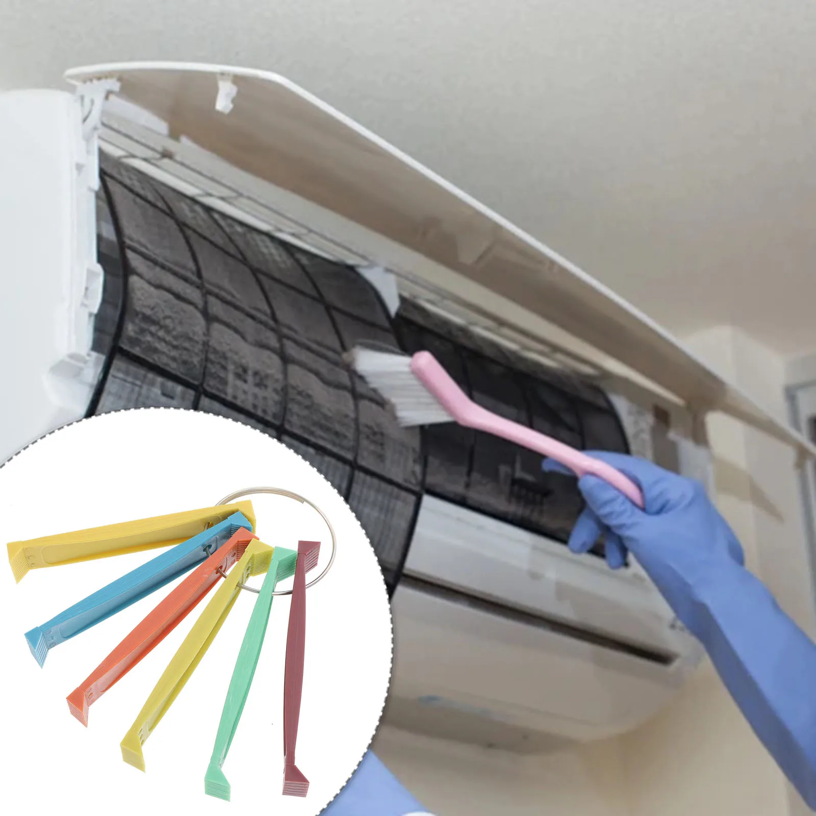 

1 pc Air Conditioner Fin Cleaning Brush Durable Condenser Fin Comb Whisk Brush Evaporator Vent Cleaning Tool Assorted Color