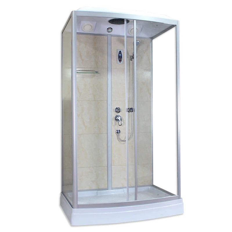 Integrated rectangular household bath enclosed tempered glass mobile bath