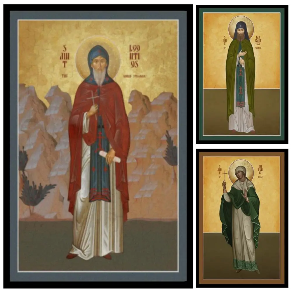 St. Theodora of Alexandria Desert Mother Icon HD Canvas Print Orthodox Byzantine Monastic Christian Art for Prayer Room Decor