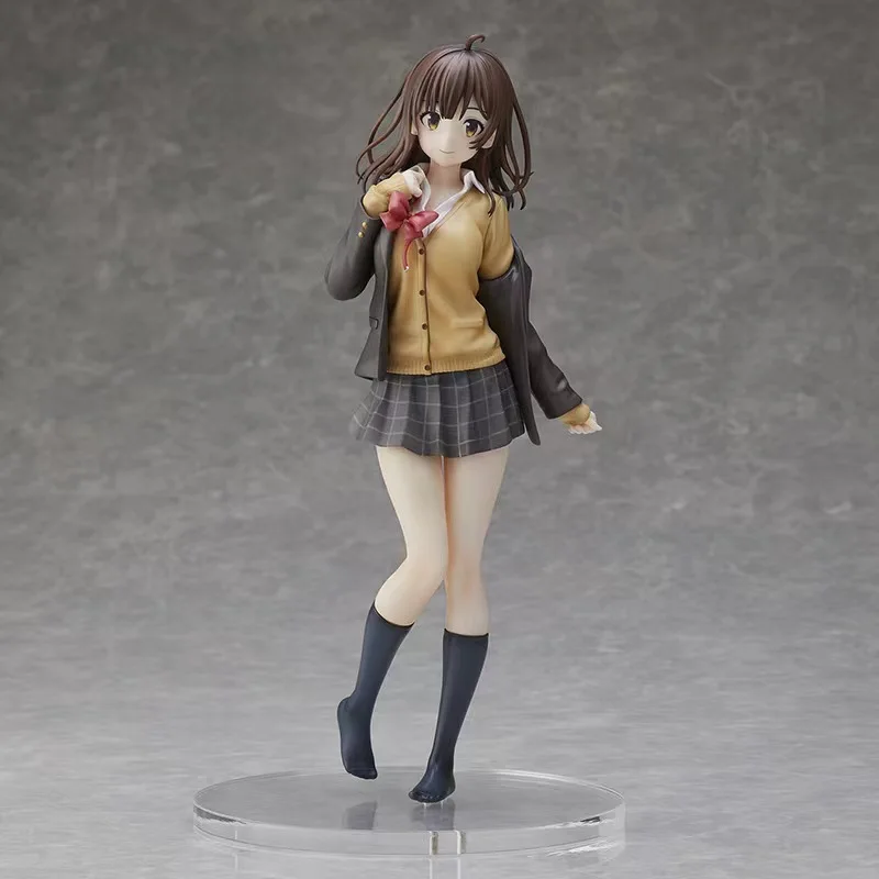 26CM Anime Figure Ogiwara Sayu Shave The Beard And Pick Up Schoolgirl Sitting Uniforms Model Ornaments Collection Doll Toys Gift