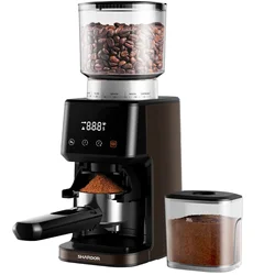 Professional Conical Burr Coffee 51 Grinding 14 Cups Setting Turkish Electric Bean Machine Coffee Grinder Stainless Steel