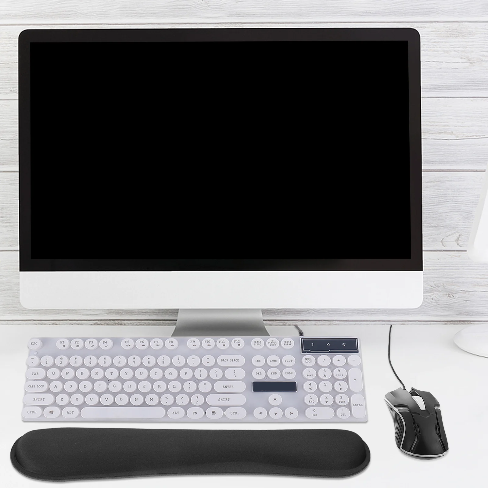 

2 Pcs Keyboard Wrist Pad Ergonomic Memory Foam H Rest for Laptop Computer Black Cushion Support Gaming Mouse Pad