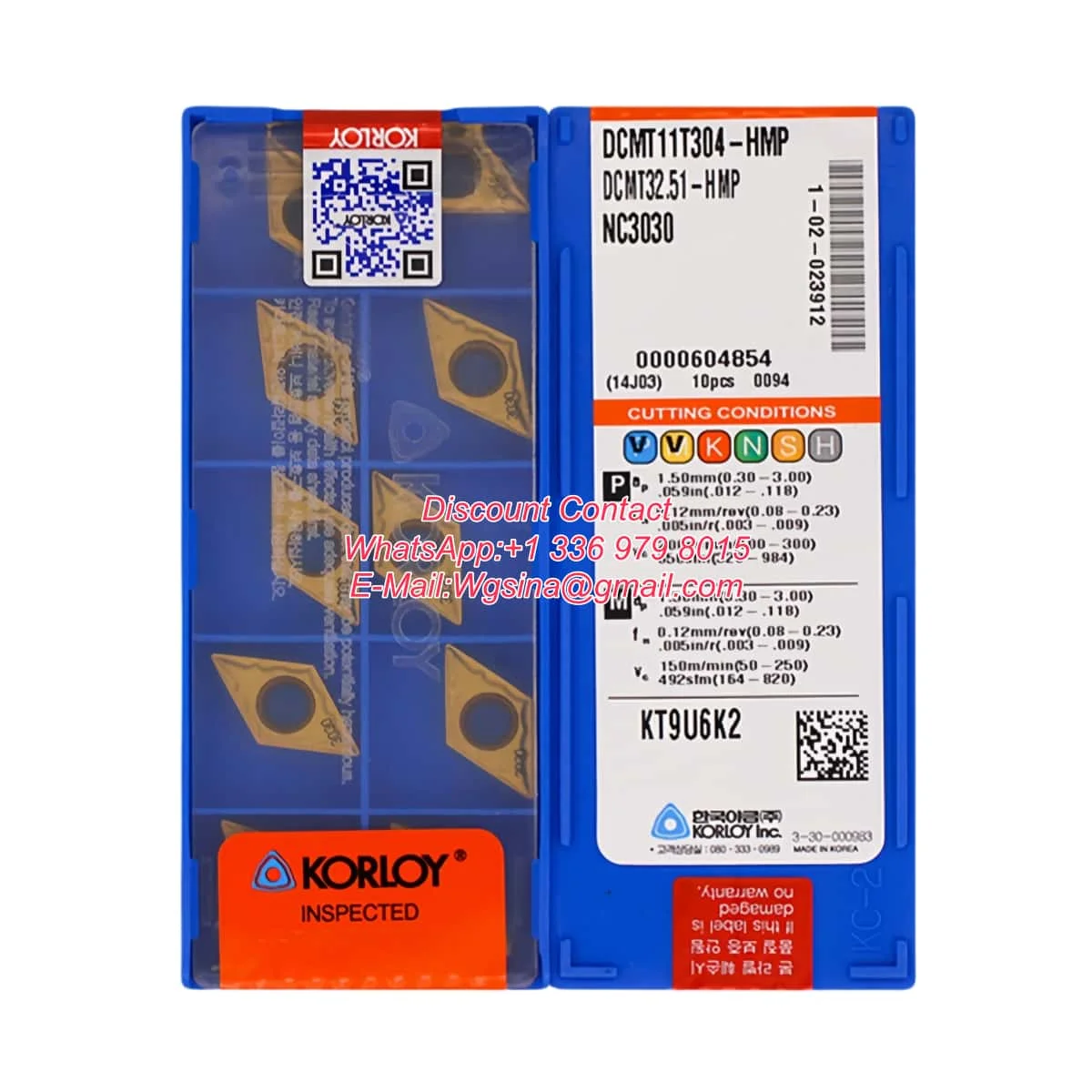 

Оригинальная токарная пластина DCMT DCMT07 DCMT0702 02 04-HMP PC9030 NC3020